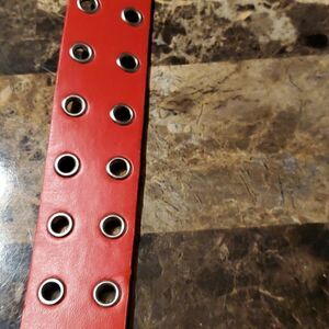 1.5 inch wide red riveted belt